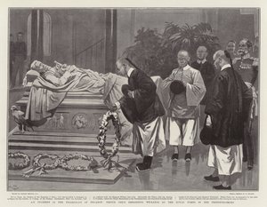 An Incident in the Pilgrimage of Penance; Prince Chun depositing wreaths on the Royal Tombs in the Friedenskirche